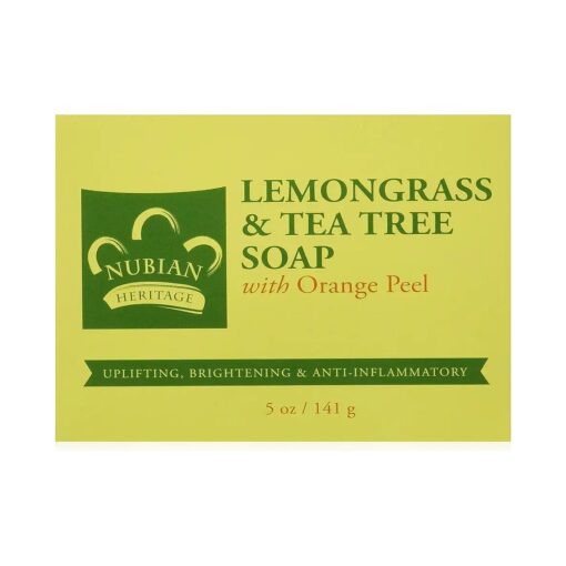 Nubian Heritage Lemongrass & Tea Tree Bar Soap, 5 oz ( Pack of 4 )