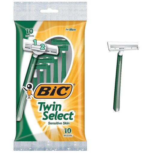 BIC Men 's Twin Select Disposable Razor, Sensitive Skin, 10 count ( Pack of 3 )