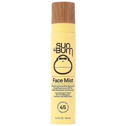 Original SPF 45 Sunscreen Face Mist | Vegan and Hawaii 104 Reef Act Compliant ( Octinoxate & Oxybenzone Free ) Broad Spectrum Moisturizing UVA/UVB Sunscreen with Witch Hazel | 3.4 oz