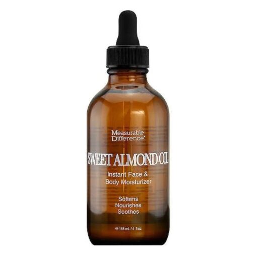 Measurable Difference Sweet Almond Oil Instant Face & Body Moisturizer, 4oz - Quickly Absorbs to Lock In Moisture, Reduce Irritation and Puffiness