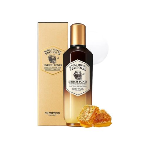 SKINFOOD Royal Honey Propolis Enrich Toner 160ml, Facial Toner with Honey Extracts for Skin Nurture and Hydration, Facial Toner for Strengthening Skin Moisture Barrier