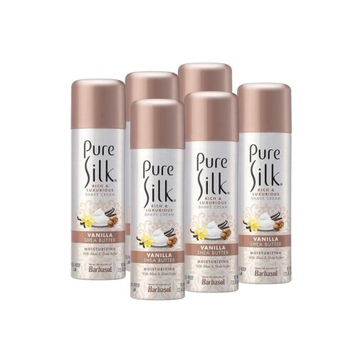 Pure Silk Vanilla Shea Butter Spa Therapy Shave Cream for Women, 7.25 oz, Pack of 6