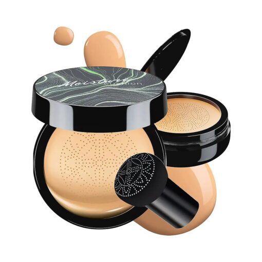 Mushroom Head Air Cushion CC Cream - BB Cream Foundation Makeup Moisturizing Concealer Long-Lasting, Cushion Foundation Full Coverage Self Adjusting for Mature Skin & All Skin Types ( Buff Beige )