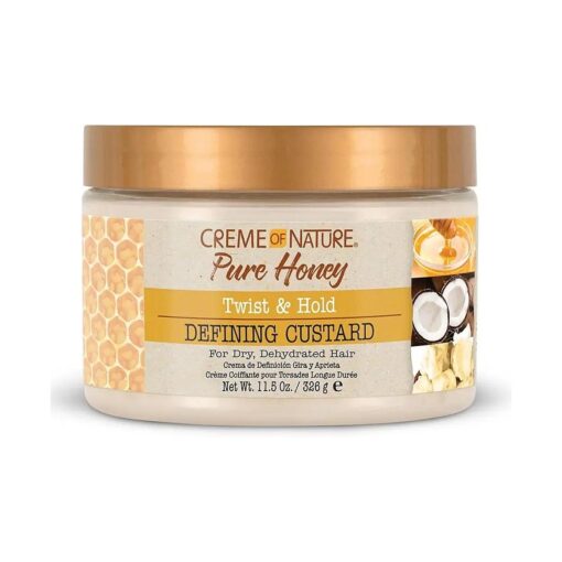 Creme of Nature Defining Custard, Pure Honey, Coconut Oil and Shea Butter Formula, Twist & Hold, 11.5 Oz