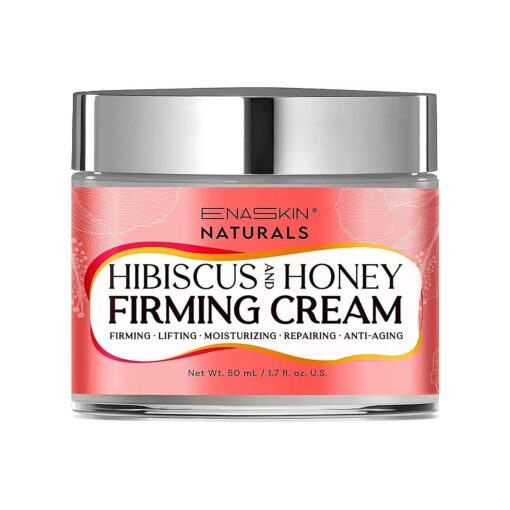 Face Firming Cream with Hibiscus and Honey : Neck Tightening and Lifting Cream, Anti-Aging Neck & Decollete Moisturizer with Collagen Peptides- Skin Moisturizing Cream for Women - 1.7 Oz