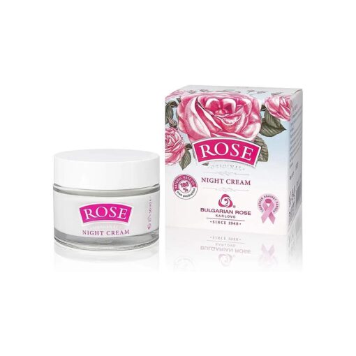 Rose Bulgarian Night Face Cream Oil, Moisturizing and Rejuvenating Skin Care, Water Revitalizing Night Cream, Hydrating Face Cream