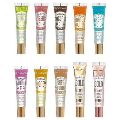 Broadway Vita-Lip Clear Lip Gloss Moisturizing Hydrating Nourishing Long Lasting High Shine Glossy Lip Care Gloss 0.47oz/14ml ( 10 PCS SET )