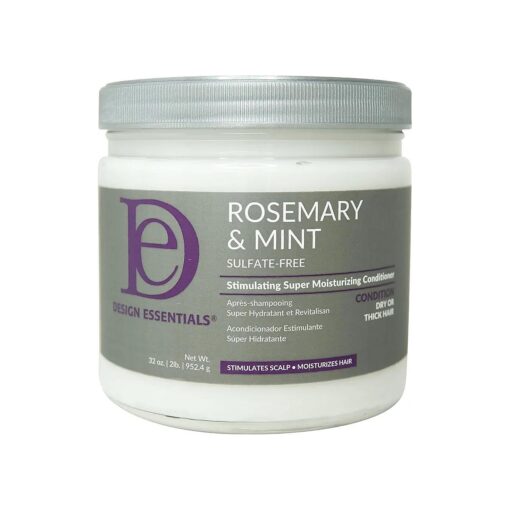 Design Essentials Rosemary & Mint Stimulating Super Moisturizing Conditioner, 32 Ounce Container,900 ml