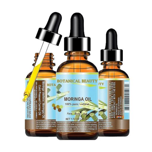 Moringa Oil 100 % Pure/Natural/Undiluted Cold Pressed Carrier Oil, 1 Fl.oz.- 30 ml, For Skin, Hair, Lip And Nail Care, `` Moringa Oil Is A Nutrient Dense, High In Palmitoleic ,