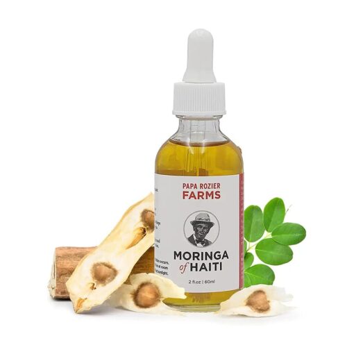 Moringa Oil of Haiti 2oz - Grown On Our Farms, Crushed In Our Farmhouse in Brooklyn - Undiluted, Cold Pressed, And Unrefined For Hair, Skin, Eyelashes, Eyebrows & Nails - from Papa Rozier Farms