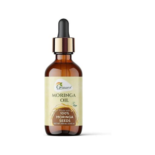 Grenera Moringa Oleifera Seed Oil - 3.4 fl.oz ( 100 ml ), Natural Moisturizer for Skin, Face, Body & Hair, Cold Pressed & Unrefined Oil