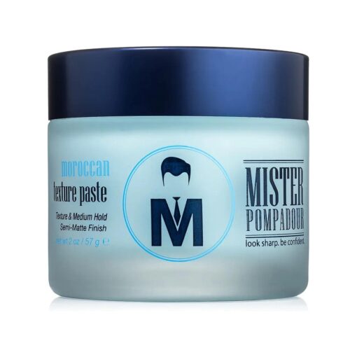 Moroccan Texture Paste | Semi Matte Pomade for Men | Texture and Hold for Styling Straight, Thick, or Curly Hair | Natural Ingredients | Better Than Hair Gel | 2 Oz