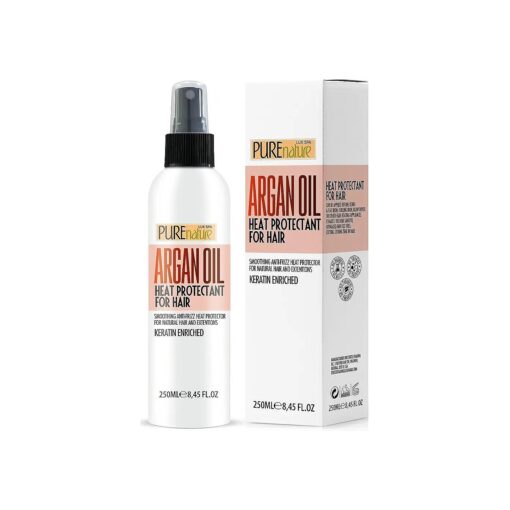 Moroccan Argan Oil Heat Protectant Spray for Hair - Leave In Thermal Guard against Flat Iron, Straightener and Blow Dry Damage - Hydrating Anti Frizz Control for Straight, Black and Curly Locks