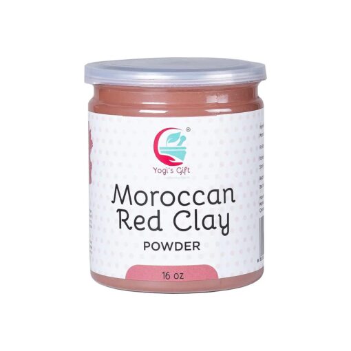 Moroccan Red Clay Powder | 16 Oz | Raw Clay Facial Mask | Deeply Cleanses Pores & Purifies the Skin | By Yogi 's Gift ( r )