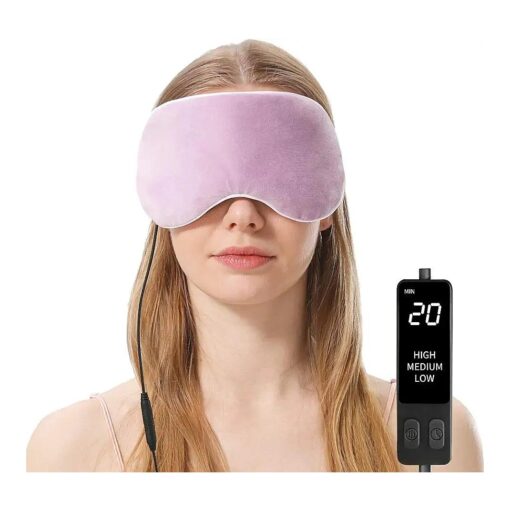 Heated Eye Mask Mulberry Silk, Warm Eye Compress for Dry Eyes Moist Heat for Blepharitis, Dark Circle, Chalazion, Puffy Eyes, Stye Treatment ( Purple )