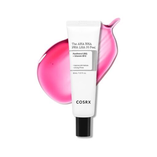 COSRX AHA BHA PHA LHA 35 % Peel 1.01 fl, oz / 30 ml, Chemical Exfoliating Peeling Gel for Dull, Rough, Oily Skin with Clogged Pored & Dead Skin Cells, Highly Concentrated, Korean Skincare, Paraben Free