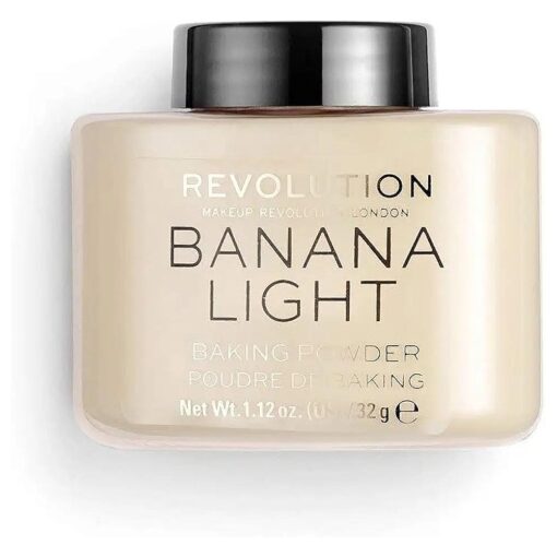 Makeup Revolution Loose Baking Powder, Banana Light, For Light Skin Tones, Balances Skin Tone & Banishes Shine, Matte Finish, Vegan & Cruelty-Free, 0.15 Oz