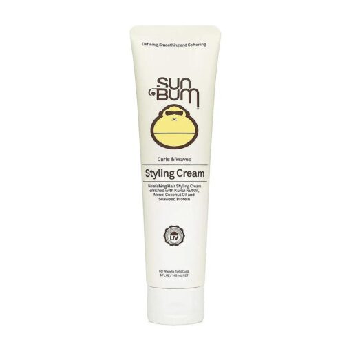 Sun Bum Curls & Waves Styling Cream | Vegan and Cruelty Free Moisturizing Hair Treatment for Wavy and Curly Hair | 5 oz