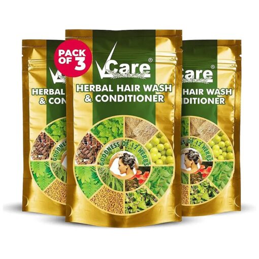 Herbal Hair Wash and Conditioner Shikakai Powder For Skin and Hair with Hibiscus, Marudhani, Karisalanganni, Fenugreek, Lemon, Amla, Keelanelli, Admadhimadhuram 100g ( Pack of 3 )