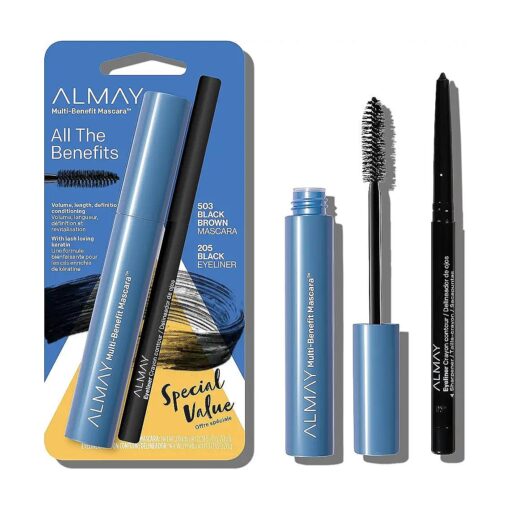 Almay Multi-Benefit Mascara and Eyeliner Duo Value Pack, Black Brown