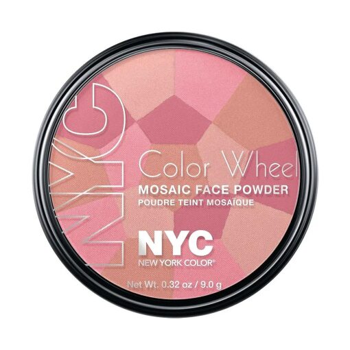 New York Color Wheel Mosaic Face Powder, Pink Cheek Glow, 0.32 Ounce