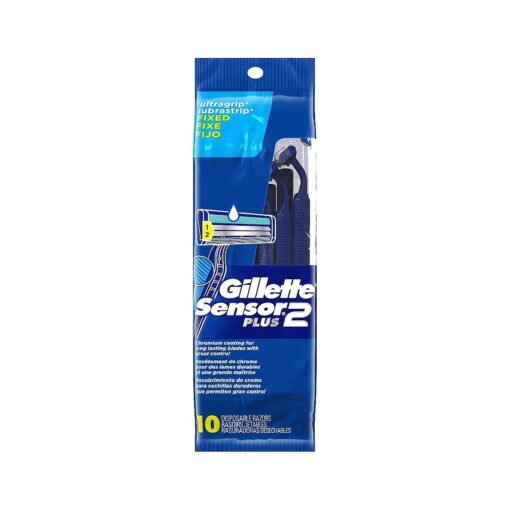 Gillette Sensor2 Plus Men 's Disposable Razors, 10 Count