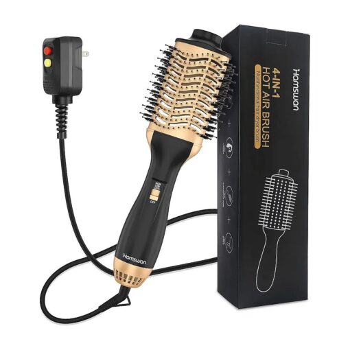 Hair Dryer Brush - Professional Blow Dryer Brush with 4 in 1 Ionic Technology, One Step for Straightening, Curling, Drying, Volumizing, Create Effortless, Frizz Free, Salon Styles Efficiently