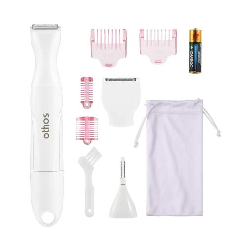 Multi-Functional Electric Trimmer Kit for Women, Bikini Trimmer, Nose & Eyebrow Trimmer, Foil Shaver All in One Device, Wet and Dry use, Waterproof, AA Battery Operated ( Included )