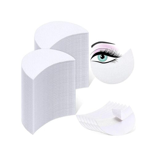 600 Pieces Eyeshadow Pad Shield Eyeshadow Patches White Eyeshadow Stencils Under Eye Pads Prevent Makeup Residue for Eyelash Extensions Lip Makeup, Half-Moon Shape