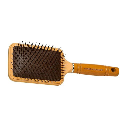 Mixed Chicks Paddle Brush with Hardened Plastic and Wood Handle