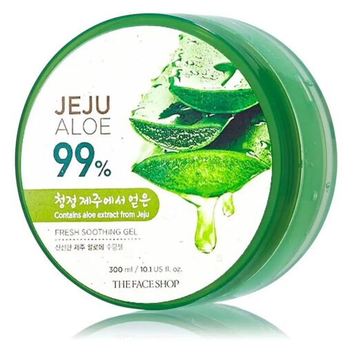 Jeju Aloe Soothing Gel | Multi-use Moisturizing & Soothing Gel For Face, Body & Sun Burn Care | Organic Certified, 99 % Aloe Vera Extract, All Skin Types, 10.1 fl oz ( Pack of 1 )