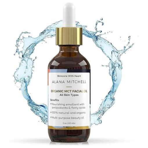 Alana Mitchell Organic MCT Face Oil - Natural Coconut Oil for Skin to Hydrate & Help Prevent Wrinkles & Fine Lines - Face Moisturizer for Women & Men - Organic MCT Oil for Face, Body & Lips ( 2 oz )