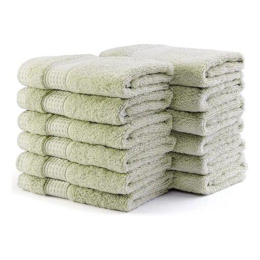 Wash Clothes for Bathroom - Cotton Face Towels Washcloths Bulk for Men or Women, 12 Pack Ultra Soft Bath Towels Set, Absorbent Hotel-Spa-Kitchen Multi-Purpose Face Cloth, Bath Wash Rags