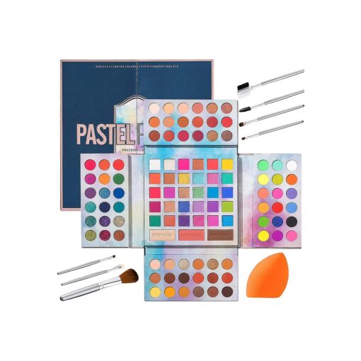 82 Vibrant Shades Makeup Palette - Matte, Shimmers, Glitters, Blush, Highlighter, Contour - Highly Pigmented Beauty Kit for Eye and Face - Perfect for Creating Bold and Unique Looks