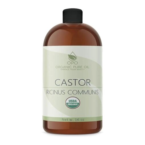 Organic Castor Oil | USDA Certified Organic, 100 % Pure and Cold Pressed, Refined, Non-GMO Hexane-Free - 16 oz - for Skin, Hair, Nails, Body, Eyelashes, Growth, Conditions, Nourishes & Hydrates