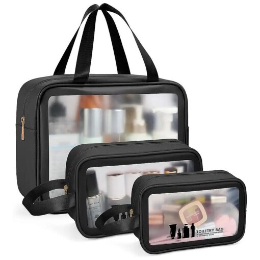 MAANGE Toiletry Bag for Women Men, Translucent Waterproof Makeup Cosmetic Bag Travel Organizer for Accessories, Toiletries