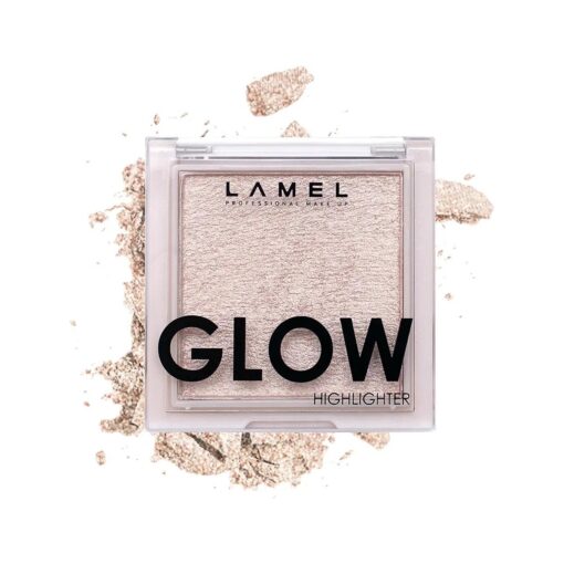 LAMEL Glow Highlighter : Face Make Up & Contour Palette in Deep, Vibrant Colors - Natural Shimmer - Compact Size & Perfect for Travel - Cruelty Free - 3.8gr/0.13 oz 401 ( Luna )