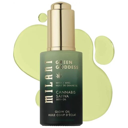 Milani Green Goddess Glow Oil - Multi-Use Facial Oil Infused With Hemp Oil To Hydrate and Soothe Stressed Out Skin