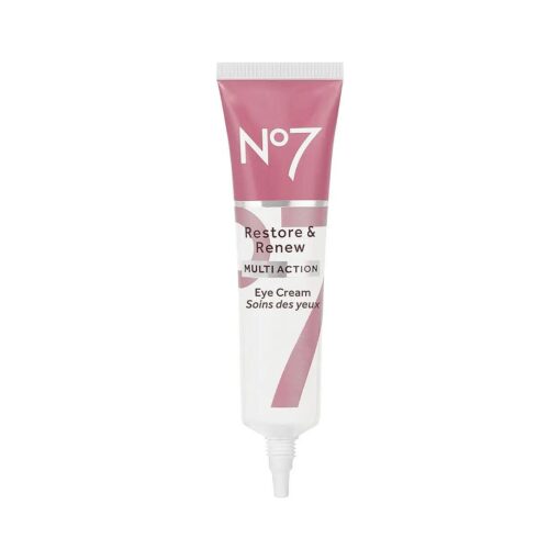 No7 Restore & Renew Multi Action Eye Cream - Skin Renewing Under Eye Cream for Puffiness and Dark Circles - Eye Moisturizing Brightening Cream for Anti Wrinkles + Skin Firming ( 15ml )