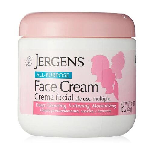 Jergens All Purpose Face Cream, Deep Cleansing Facial Cream, Makes Skin Smooth and Vibrant, 15 Ounce ( Pack of 2 )