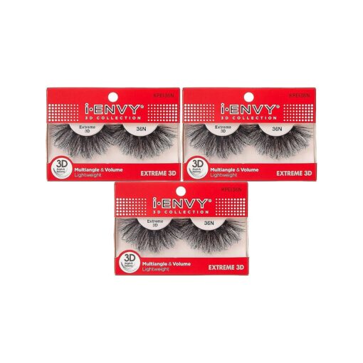 i-Envy 3 Pairs False Eyelashes 3D Glam Collection Multi-angle & Volume Extreme Lashes