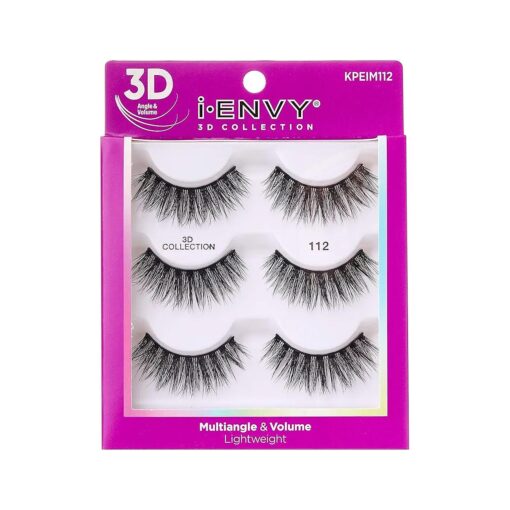 iEnvy False Eyelashes 3 Pairs Fluffy and Natural Multiangle and Volume Faux Mink Lashes ( 12 )