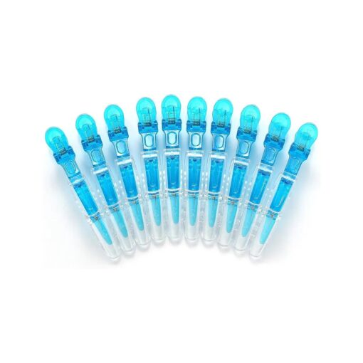 10pcs/set Multicolor Croc Clips Transparent Plastic Hairdresser Clips Hair Styling Sectioning Barrettes Non Slip Alligator Clips Salon DIY Accessories Hairpins for Women and Girls ( 10pcs-Blue )