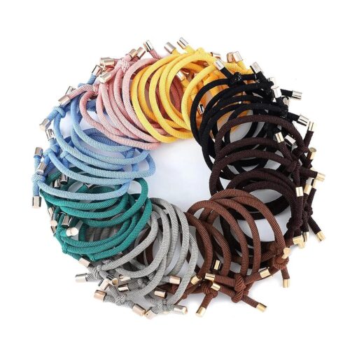 48 Pcs Girls Knotted Hair Ties Adjustable Hair Tie Hair Tie Elastics for Women Bow Hair Ties, Ponytail Holders for Women, Hair Ties for Women