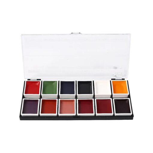 FX Alcohol-Activated 12 Colors Makeup Palette, Highly Pigmented Professional Makeup for the Stage, Film, Costumes, Cosplay, SFX, Performance Arts