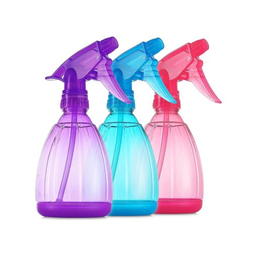 DilaBee Spray Bottles ( 3-Pack, 12 Oz ) Water Spray Bottle for Hair, Plants, Cleaning, Cooking, BBQ, Cats, - Empty Spray Bottles - BPA-Free - Multicolor