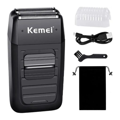 KEMEI Men 's Reciprocating Cordless Razor Electric Rechargeable Razor Precision Beard Sideburn Trimmer Razors Twin Blade Multifunction Grooming Razor