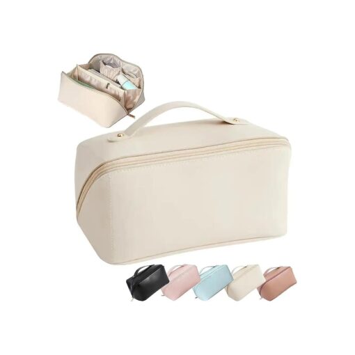 Travel Cosmetic Bag - Multifunctional Makeup Bag for Easy Access, Waterproof, Large-capacity, with Handle and Divider