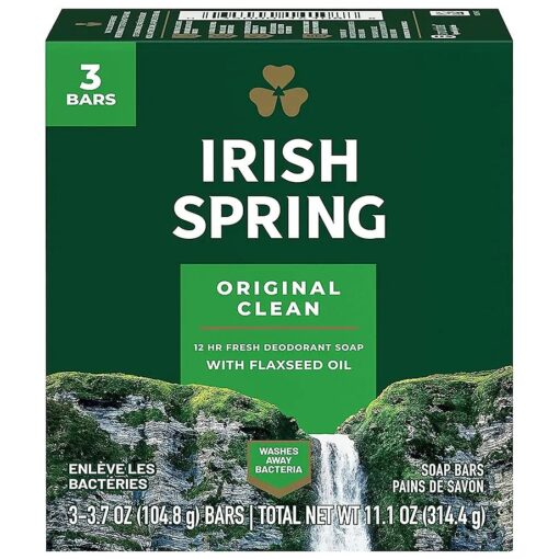 Irish Spring Original Deodorant Soap 3 Bars, 2 Pack ( 6 Total )