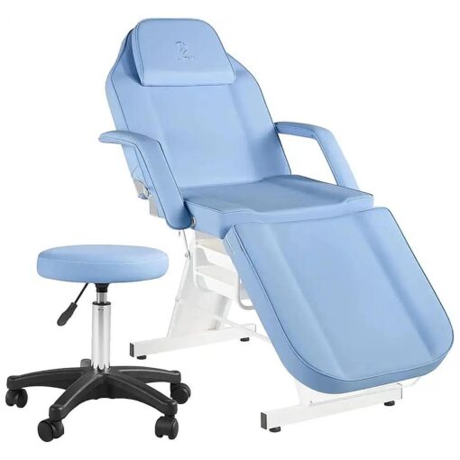 Facial Chair Tattoo Char Massage Table 73in 3-Section Multipurpose Professional Tattoo Table Spa Equipment for Facial Beauty Spa Equipment Lightblue